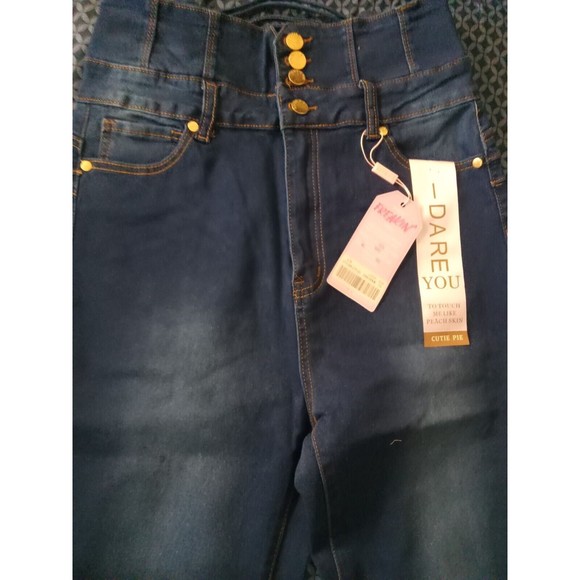 CUTIE PIE JEANS COLOR DARK DEMIN SIZE (15) STRETCH, FLARED - Picture 2 of 7